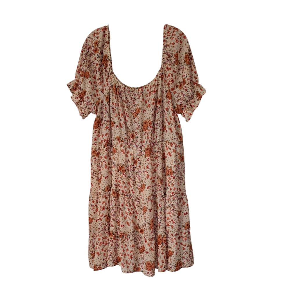 NWT Liberty Floral Dress Orange / Cream Sz.1X
